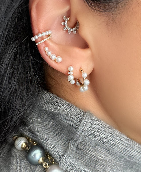 Diamond Pearl Ear Cuff