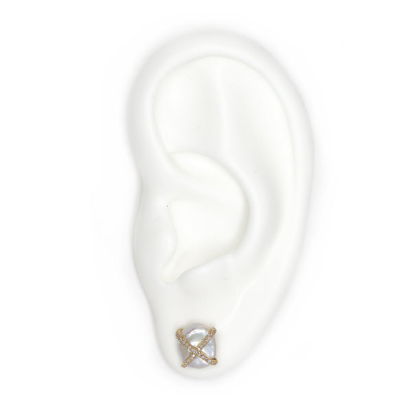 Keshi Diamond Studs