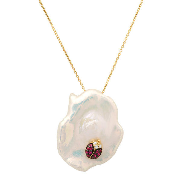 Ladybug Pearl Necklace