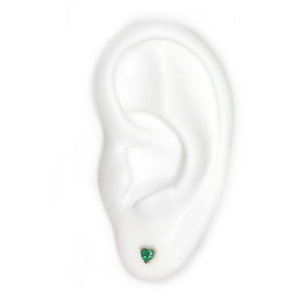 Emerald Heart Studs