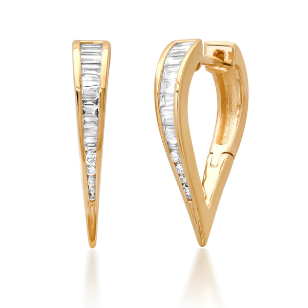 Baguette Diamond Hoops