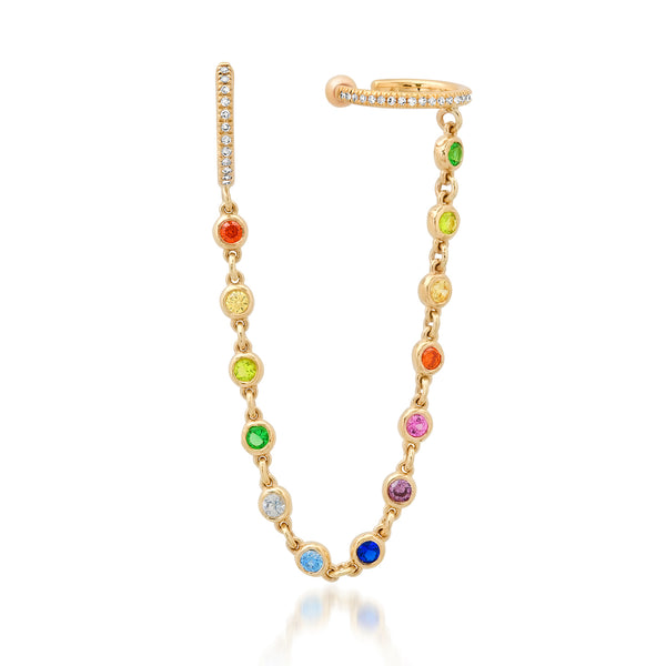 Rainbow Chain Earring