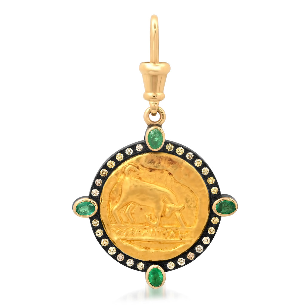 Emerald Coin Pendant