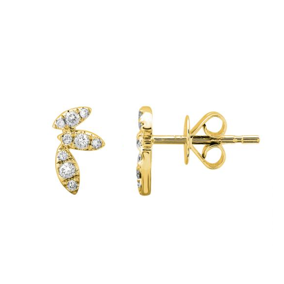 Diamond Leaf Studs