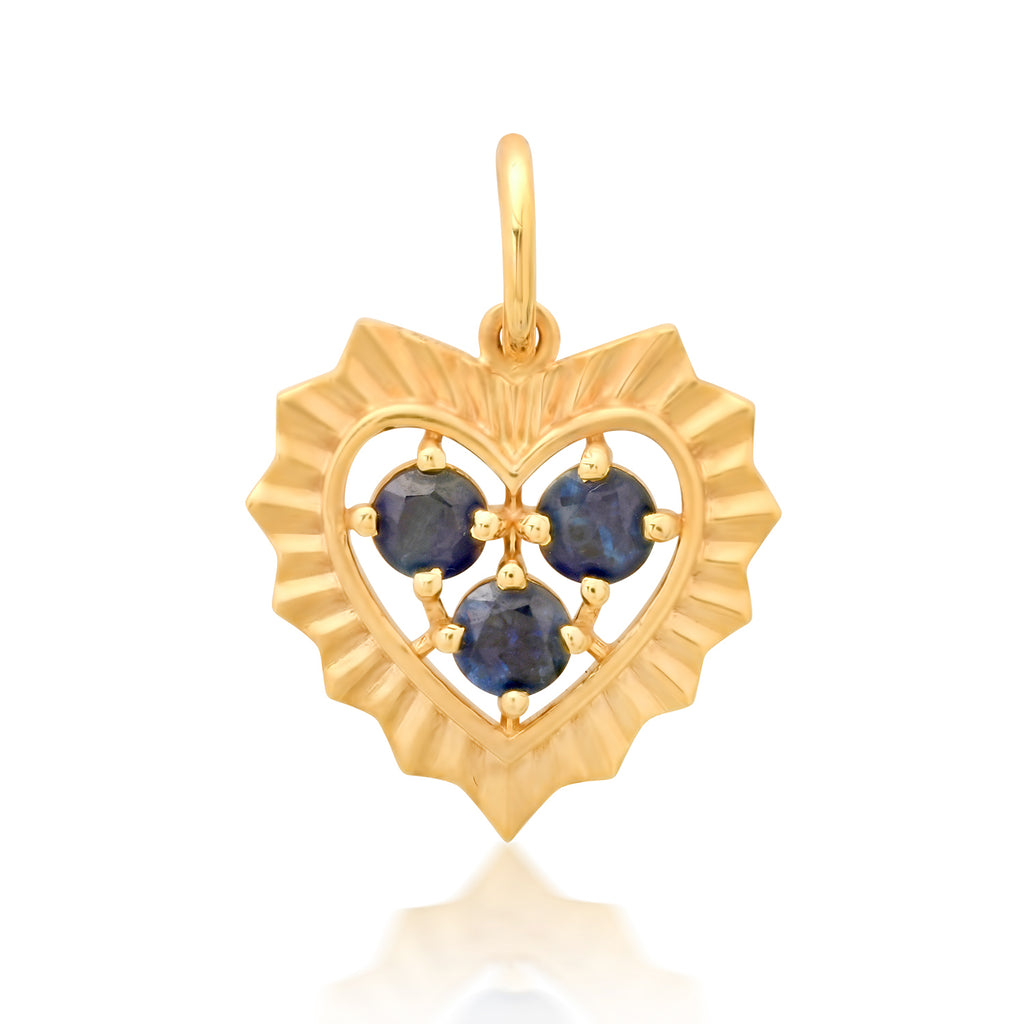 Sapphire Heart Charm