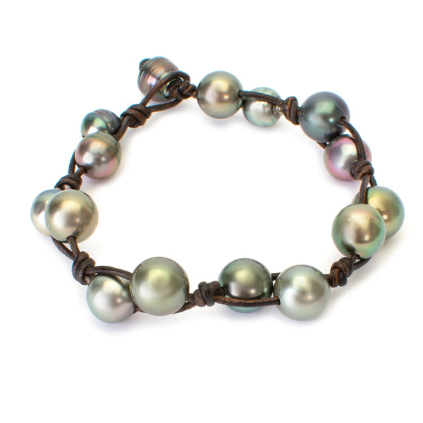 Leather Pearl Bracelet