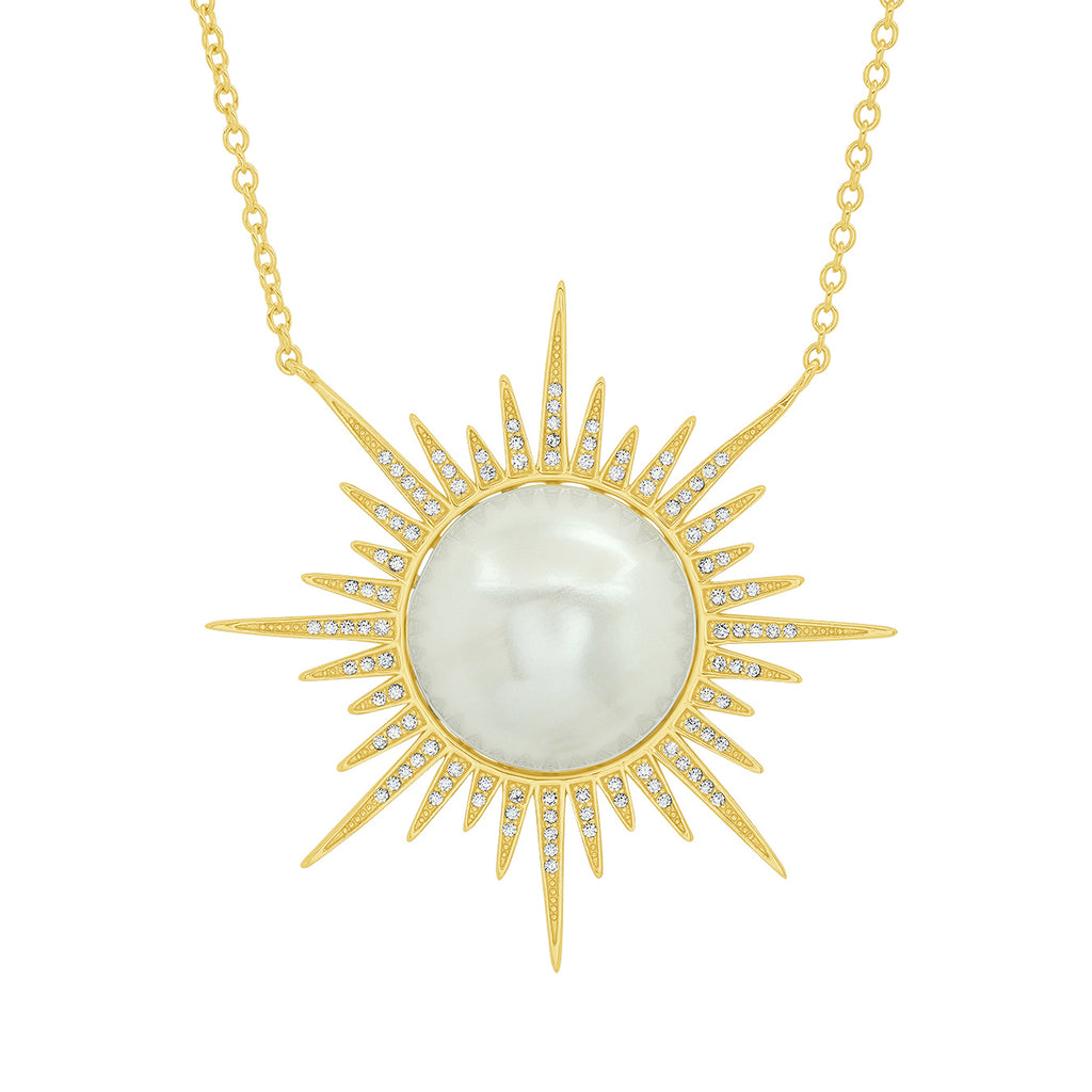 CZ Sunburst Necklace