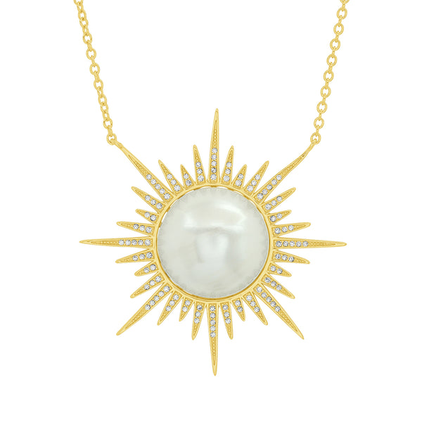 CZ Sunburst Necklace