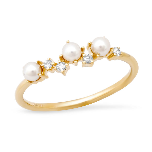 Diamond Pearl Ring