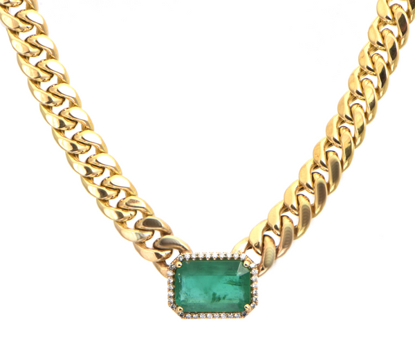 Emerald Halo Necklace